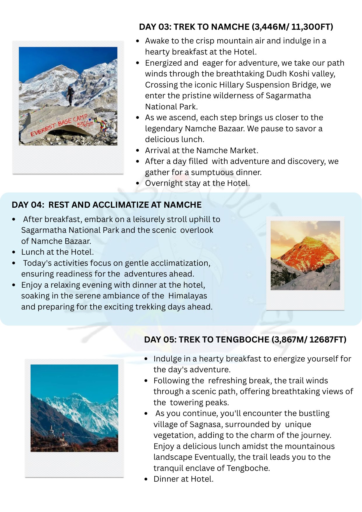 Everest Base Camp Trek itinerary &ndash; page 9