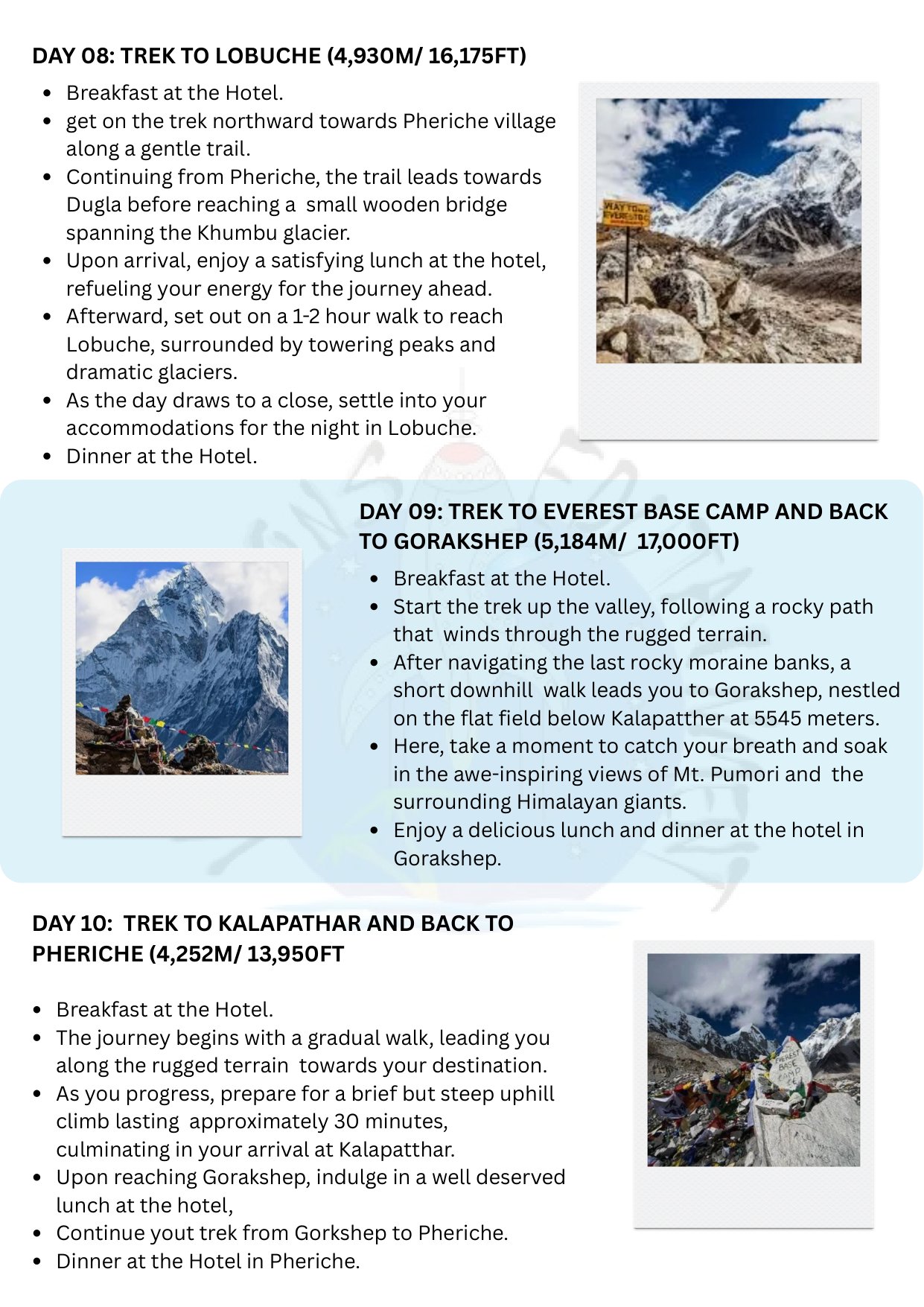 Everest Base Camp Trek itinerary &ndash; page 11