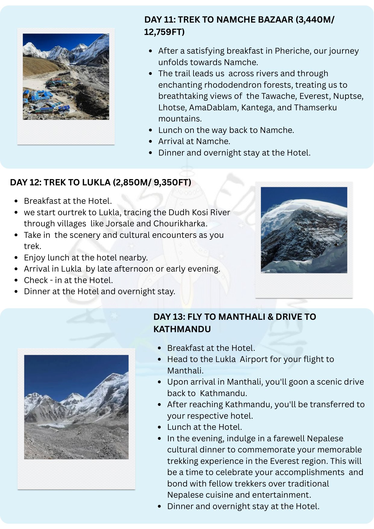 Everest Base Camp Trek itinerary &ndash; page 12